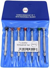WATCHMAKERS / JEWELLERS SCREWDRIVER SET OF 7 WITH REVERSIBLE BLADES WATCH REPAIR