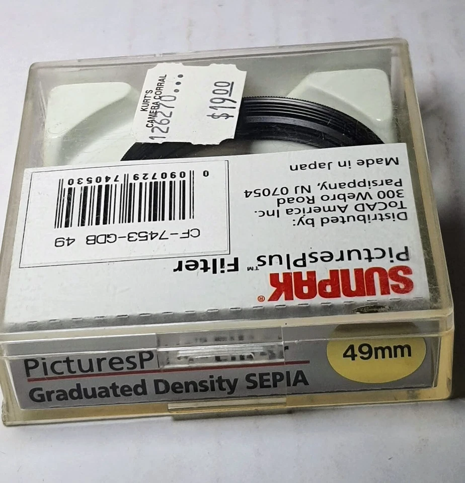 49mm Graduated Density Sepia Color Glass Lens filter Coated 49 mm Japan Sunpak - Image 2 of 2