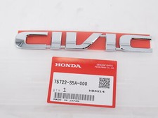 Placa de identificación emblema trasero "CIVIC" genuino OEM Honda 75722-S5A-000 01-05 Civic