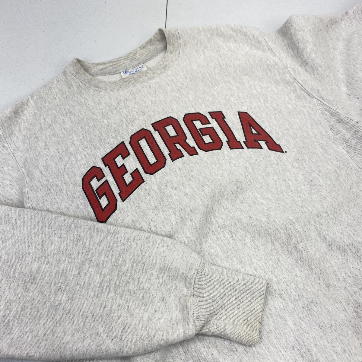 Vintage Champion Sweatshirt Medium Reverse Weave Grey Georgia