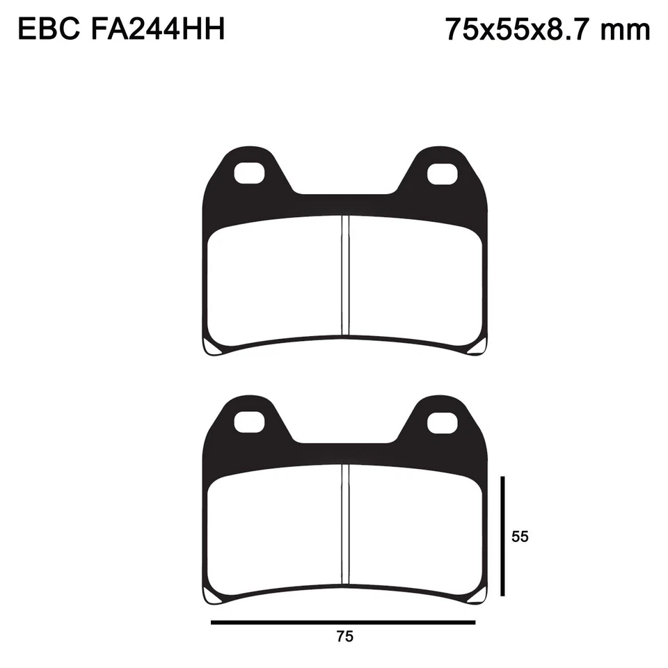 Pastillas de freno de motocicleta sinterizadas EBC FA244HH para Husqvarna SM 610 S 02-06 Foto 2 de 4