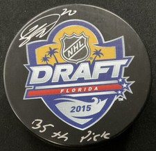SEBASTIAN AHO Signed Autographed 2015 NHL Draft Florida Puck AJ Sports World