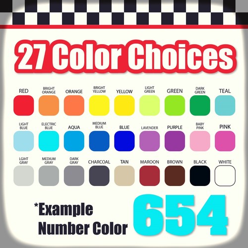 4" 6" 8" 10" Colors Die Cut Custom 3 Digit Classic Number Stickers 3 pcs 1101S - Imagen 3 de 8