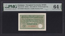 Germany 50 Reichspfennig 1940 - 45, Pick R135, PMG 64, UNC