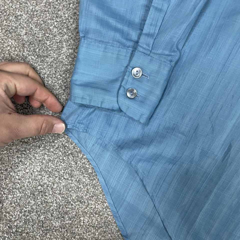 Penneys Towncraft Penn-Prest Shirt Mens L 16-16.5 True Vintage Blue 60s 70s Thin - Image 4 of 4