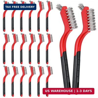 20 PCS Wire Brush Set, 7 Inch Stainless Steel Wire Brushes Bulk Metal Brush for 