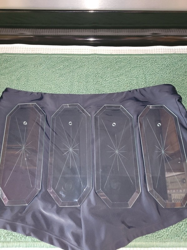 Lot 4 Hanging Prisms Octagon Beveled Glass Panel 12 Point Star Chandelier