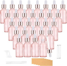 30Ml Pink Glass Dropper Bottles with Eye Dropper, 30 Pack 1 Oz Essential Oil B