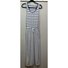 Nine 1 Eight Maxi Dress Womens Small Blue White Striped Beach Summer Sleeveless