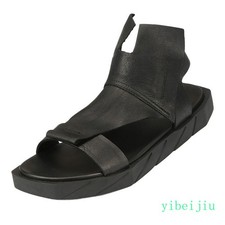 Men Roman Genuine Leather Sandals Platform Flats Comfort Beach Casual Shoes 2026
