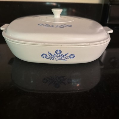 1960 CorningWare BlueCornflower Pyroceram 10'' Casserole and pyroceram lid