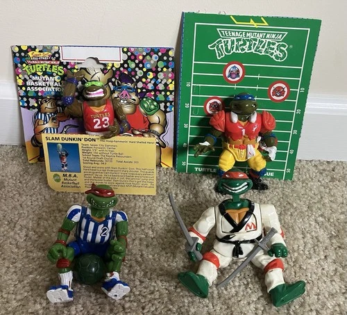 Vintage 1991-1992 TMNT Action Figures Playmates Sewer Sports & Smash'em Lot #3