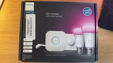 Image of HUE White and Colour Starter Kit, 2 x 1100 Lumen E27, Bridge, Smart Button NEW