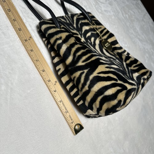 NINE WEST schwarz braun ANIMAL PRINT Schultertasche Kunstfell Trenntasche - Bild 13 von 15
