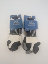 4 Pairs Brooks Ghost Midweight Ankle Socks Mens Size 9-11.5 White/Black/Gray New
