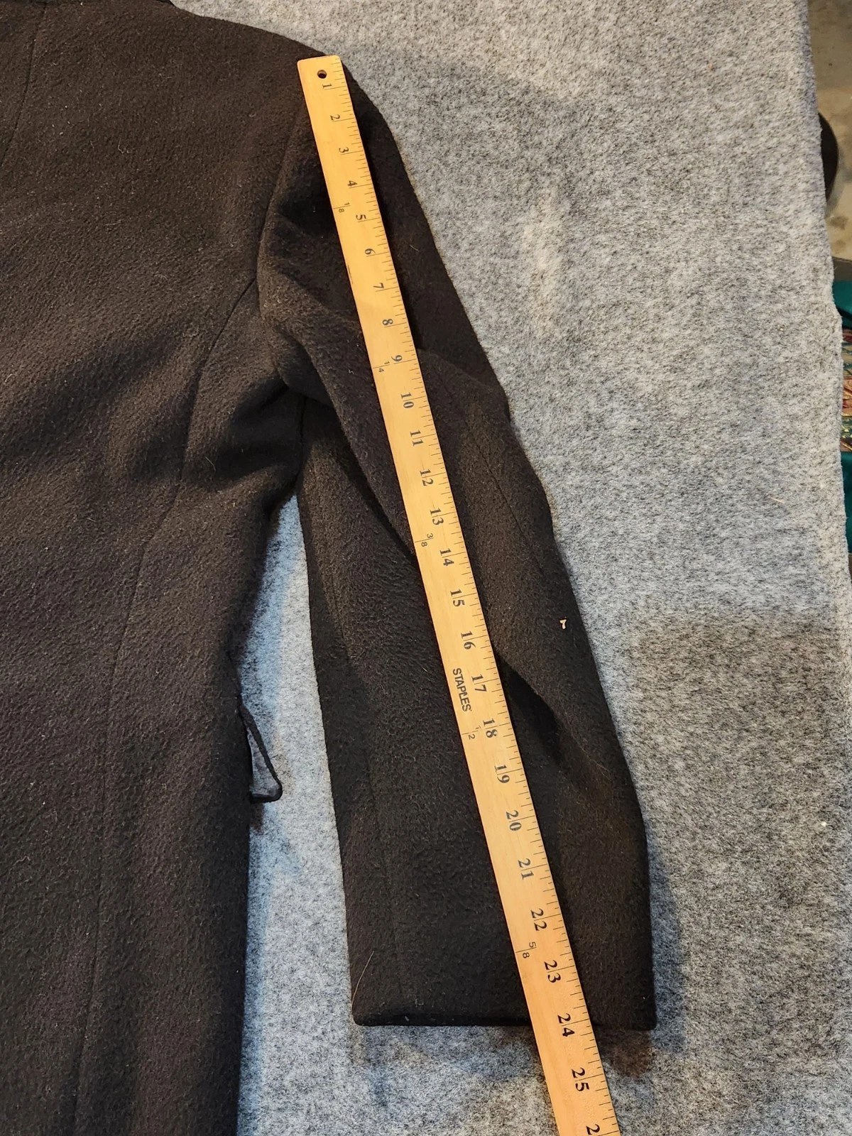 NINO CERRUTI Rue Royale Trench Coat Men 40R Black Cashmere Wool Blend Overcoat image 13