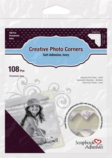 Scrapbook Adhesives Paper Photo Corners Self-Adhesive 108/Pk Ivory