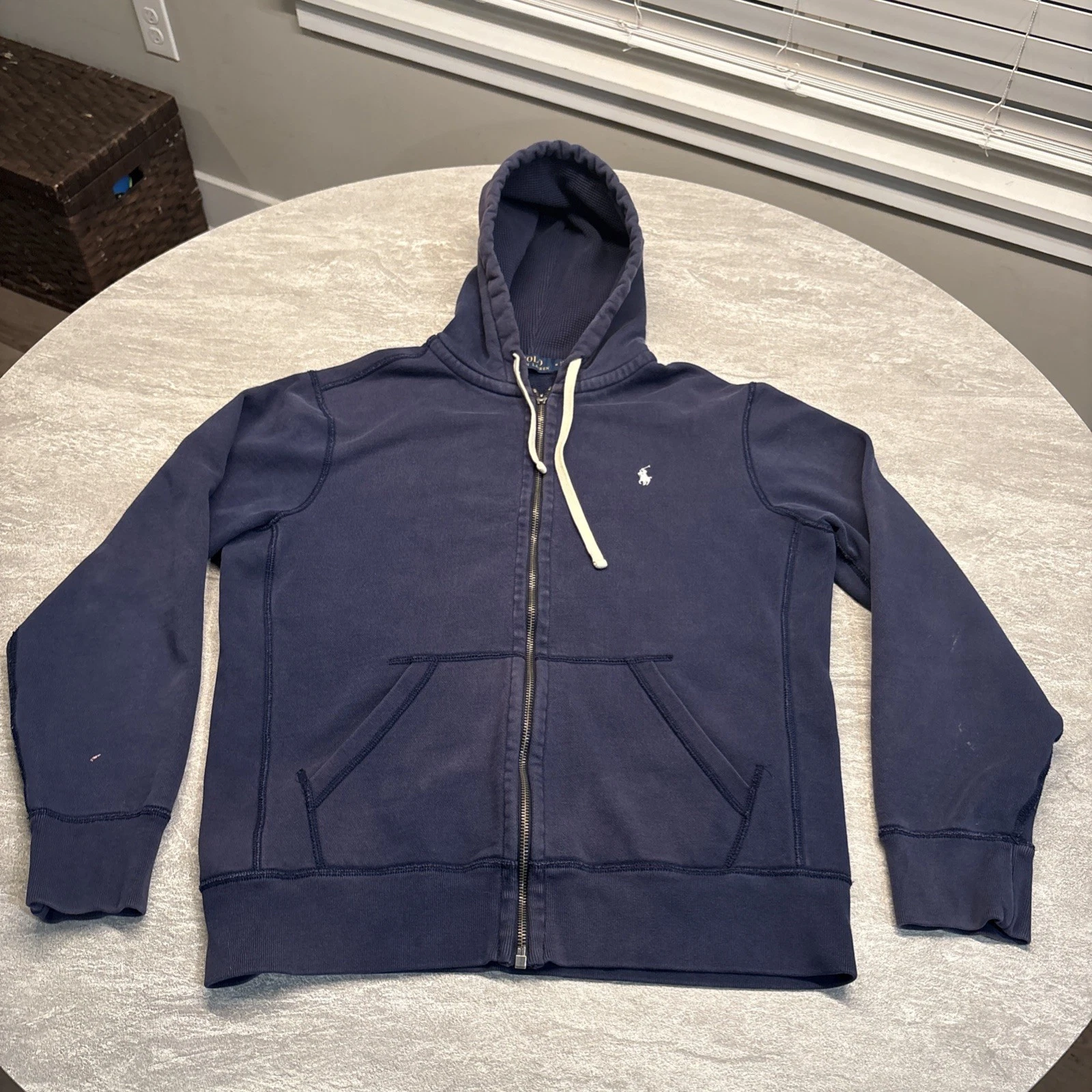 Polo Ralph Lauren Thermal Hoodie Men Zip Up Sweatshirt Sweater Size Medium