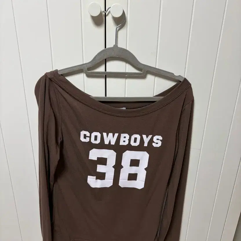 Brown Basic Off-Shoulder Long Sleeve Top, New - image 1