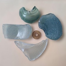 Blue Sea Glass from Japan Surf-Tumbled Beach Glass Natural Craft Art Material