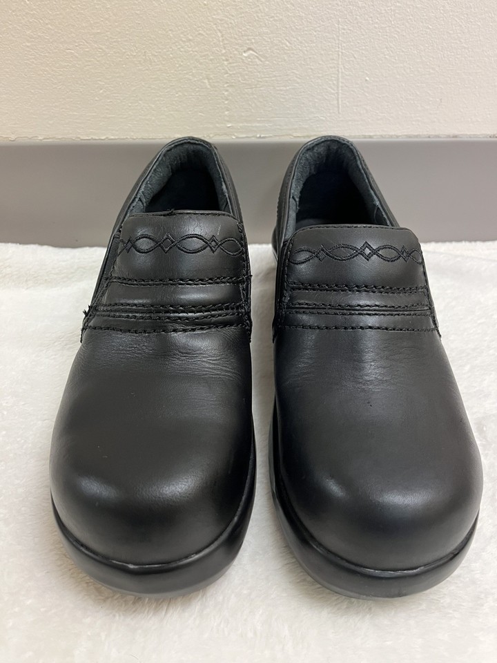 ARIAT Women's Safety Clogs Black Leather Slip Resistant Comp. Toe Shoes Size 7B