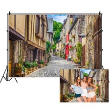 Italy Street Town Backdrop European Village Scenery Background 7x5ft