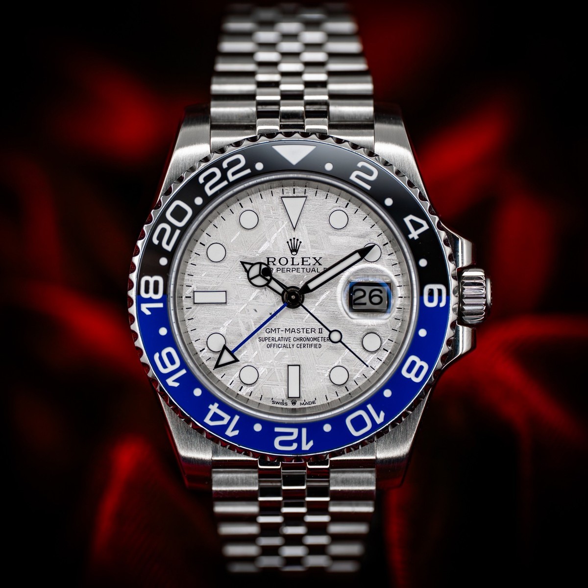 Rolex GMT-Master II Meteorite Batgirl Jubilee Stainless Steel