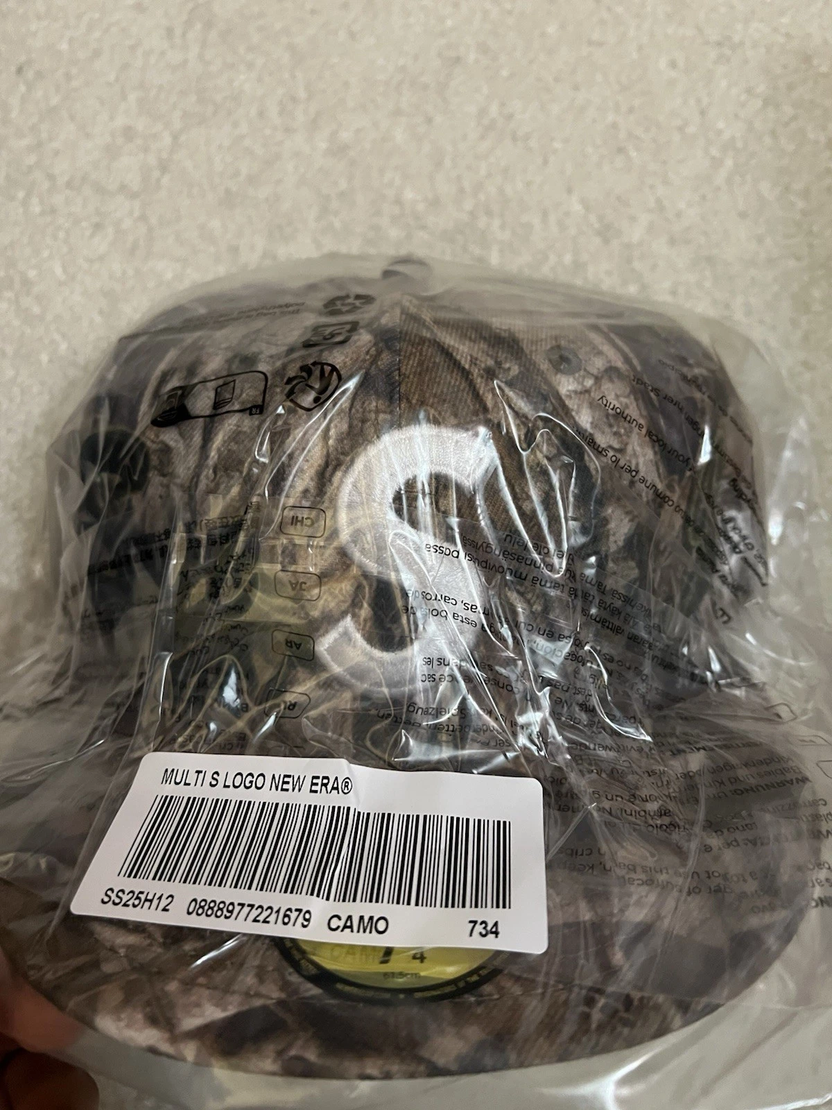 Taille 7 3/4   Chapeau camouflage Supreme Multi S Logo New Era