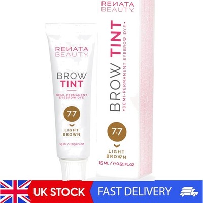 Renata Beauty Augenbrauenfarbe - langanhaltende feuchtigkeitsspendende Tönung in hellbraun, 15 ml