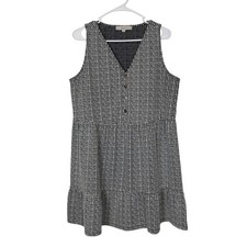 LOFT Mini Babydoll Dress Black White Tweed Knit Twee Academia Fall Preppy LRG P