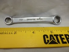 VINTAGE INDESTRO SUPER 3/8" X 7/16" NO. 751 OFFSET BOXEND WRENCH STUBBY 6 PT USA