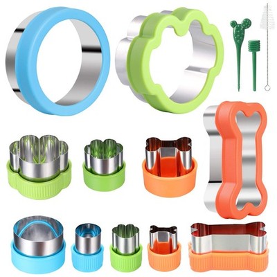 Dog Bone Cookie Cutter set - 4 Dog Bone 4 Footprint 3 Round Biscuit Cutters S...