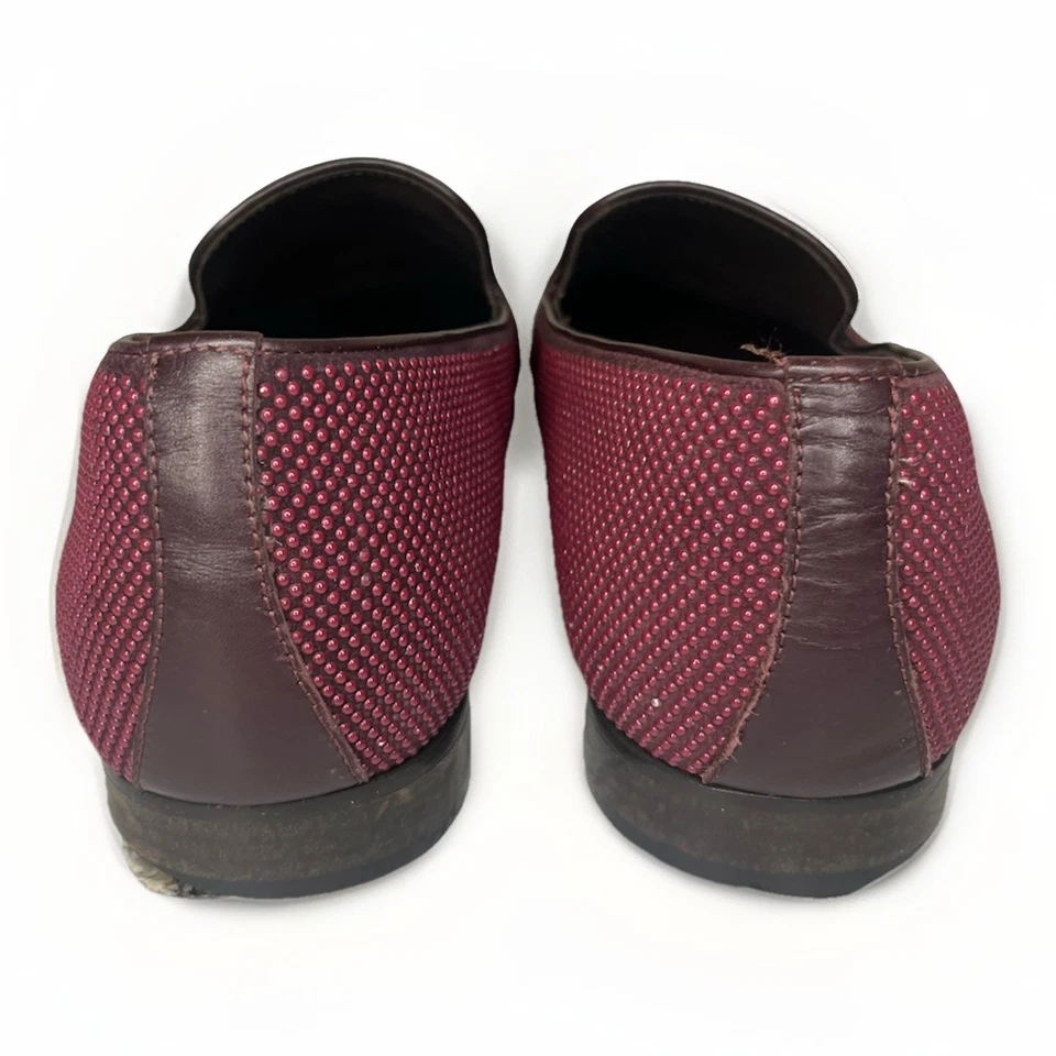 Мокасины Donald J Pliner фирменные стеклянные с бисером сделано в Италии мужские 9 М бархатно-красные - Изображение 2 из 4