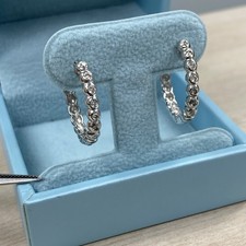 Huggie Hoop Earrings 0.28 Ct 14K White Gold, Birthday Gift for Her