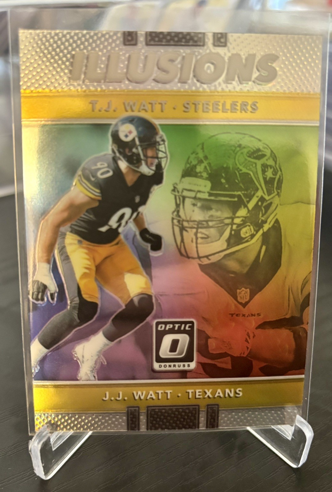 TJ Watt/JJ Watt 2017 Panini Donruss Optic Illusions Rookie #27 Steelers/Texans