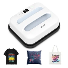 Heat Press Machine 12" x 10" Portable & Easy Heat Press for for T-Shirts, Pil...