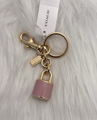 NWT Coach Lock Bag Charm Pink CEF95 In Gold/Carnation Pink | eBay