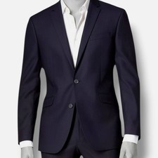 270 Kenneth Cole Men's Blue Shadow Check Slim Fit Sport Coat Suit Jacket 40R