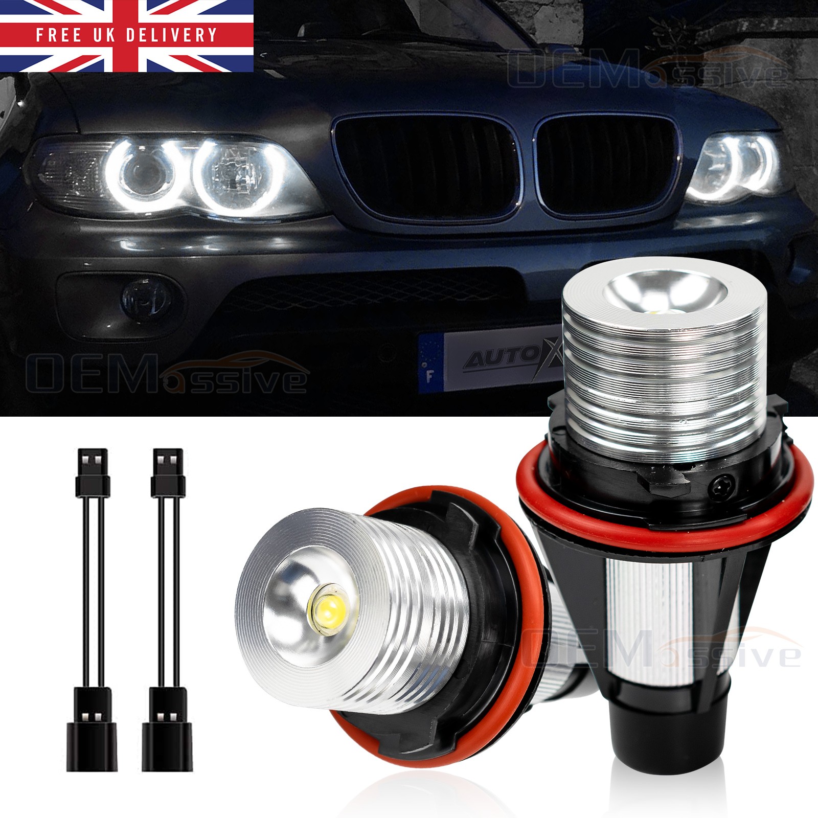 LED Angel Eyes Light Bulbs For BMW 5 6 7 X3 X5 E39 E53 E60 E63 E64 E65 E66 E83