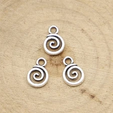 30/80PCS Antique Silver Tone Tiny Spiral Charm Pendant 8X11mm XCS120-11861