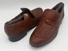 Vintage Johnston & Murphy Men’s Shoes Size 11 N Brown Leather Woven Shoes
