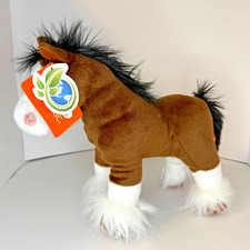 Wild Republic Clydesdale Horse Plush Brown  White 12' Stuffed Animal Pony NWT