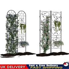 2PCS Metal Garden Trellis, Outdoor Trellis Panels with Black Rustproof Coated
