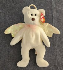 Retired TY HALO the Angel Bear Beanie Baby Very Rare Brown Nose Errors 1998 B5
