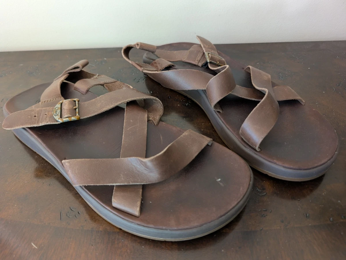 Chaco Playa Pro Leather Flip Flops Men’s Size 9 Brown Comfort Sandals Local Boy Leather Flip Flops – Versatile Boutique main image 2