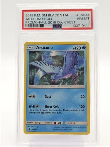 ARTICUNO 2018 POKEMON S&M BLACK STAR PROMO 2018 CHEST HOLO #SM144 PSA 8 Q1173