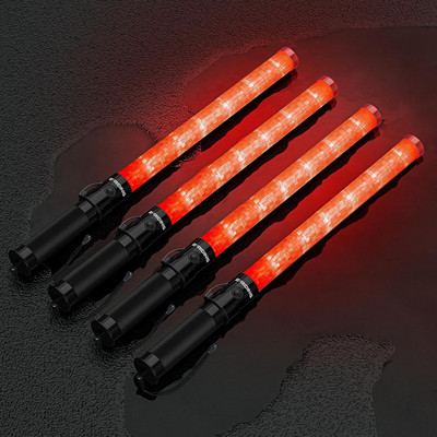 4 Pack 21 Inch Red Traffic Wand with 3 Flashing Modes |