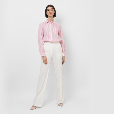 Max Mara Mallo Ivory Cream Wool Long Trouser 12 46 Minimalist Quiet Luxury NEW