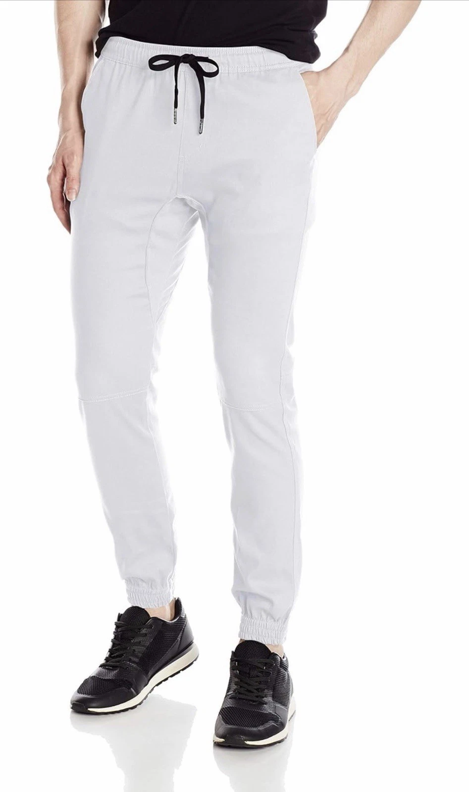 BROOKLYN ATHLETICS mens Twill Jogger Pants Soft Stretch Slim Fit Trousers Size M