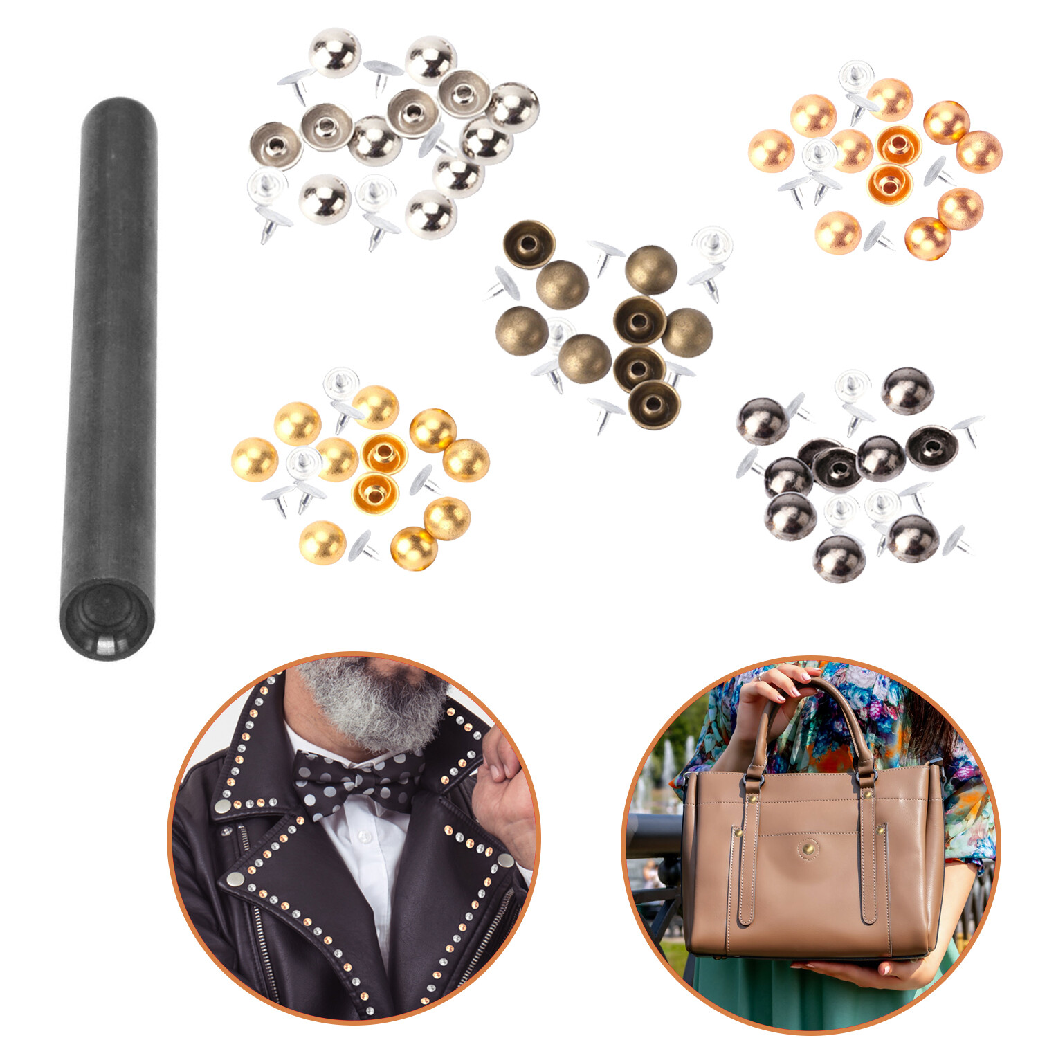 Lot De 80 Clous à Tête Ronde 10mm (pouces) - Ton Bronze - Pour Ameublement, Bricolage, Maroquinerie - Marque Uxcell